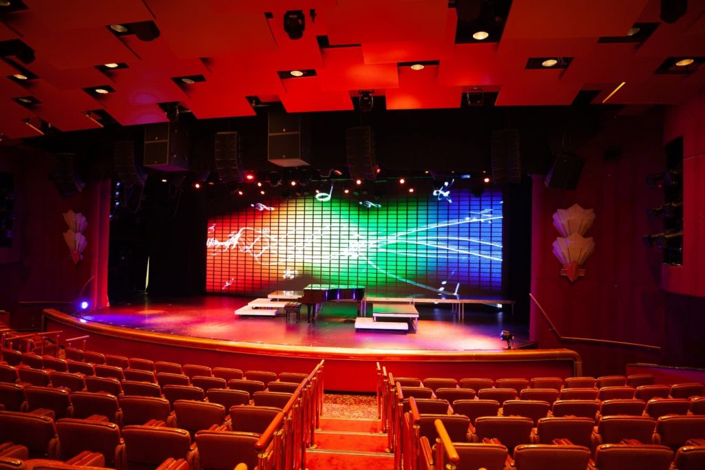 Sound system set up by L-Acoustics at the Princess Theater, Princess Cruises