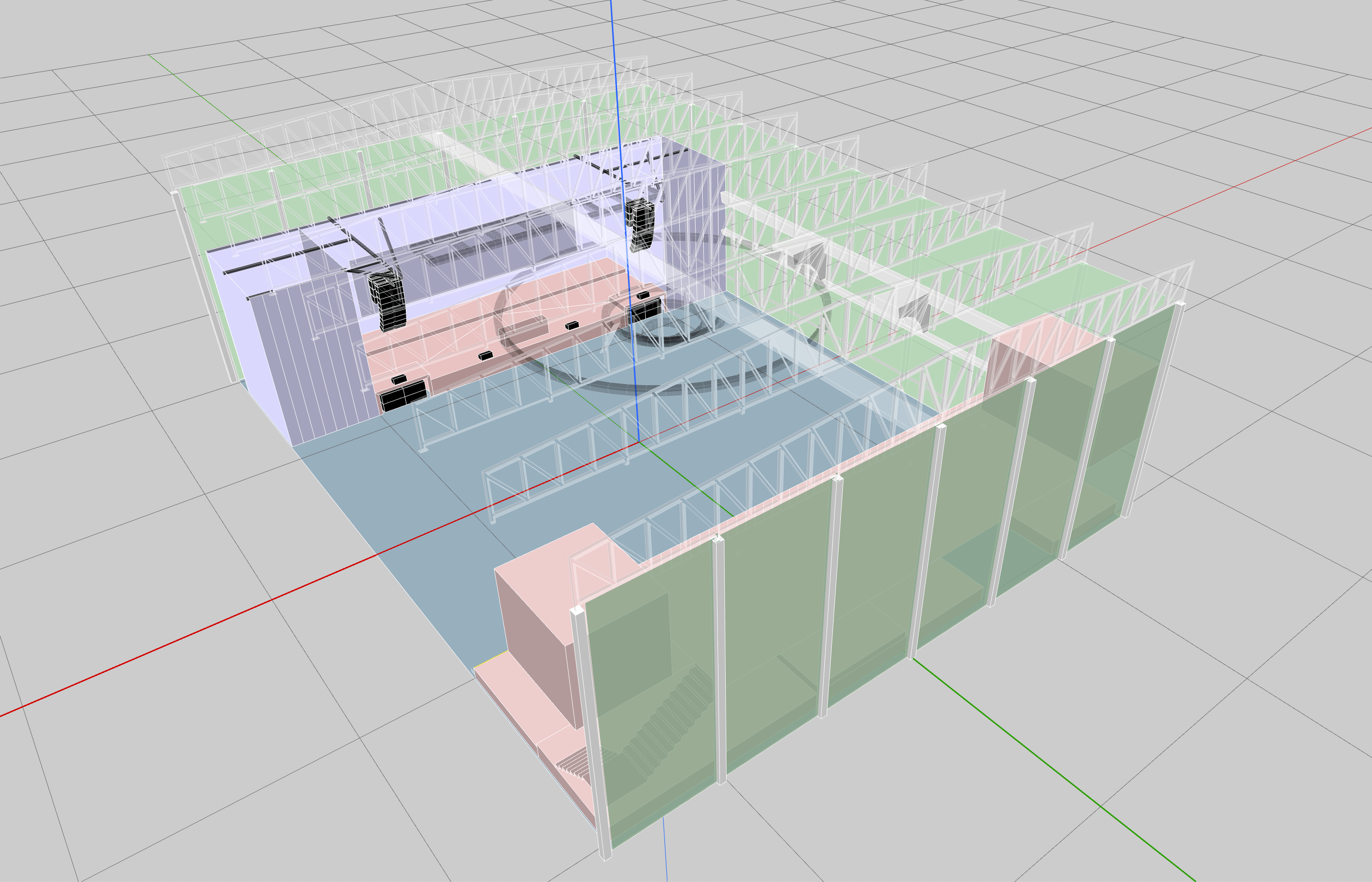 3D Model of sound system set up by L-Acoustics at Club Bone, Thailand