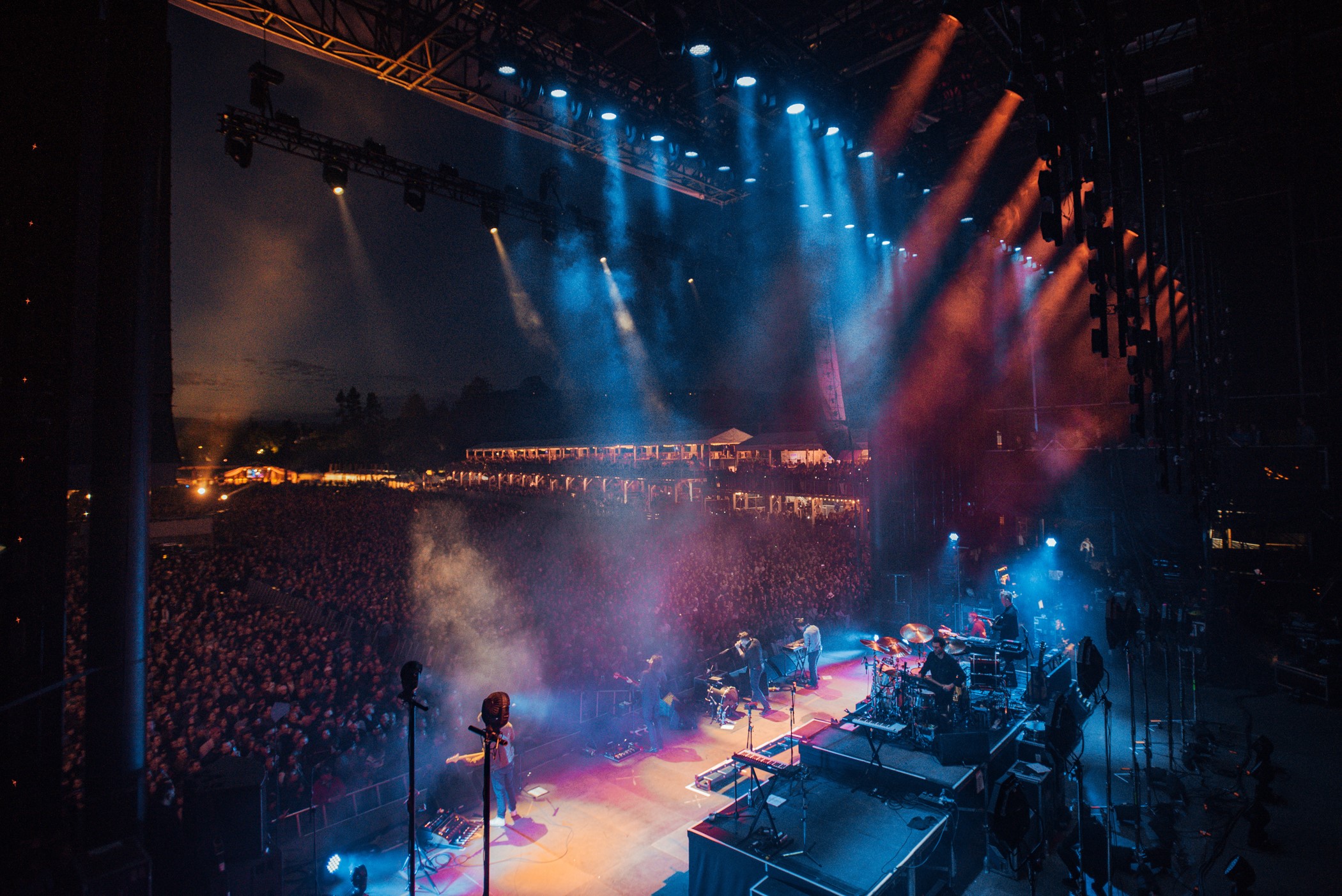 Sound system set up by L-Acoustics at the BottleRock Napa Valley Festival