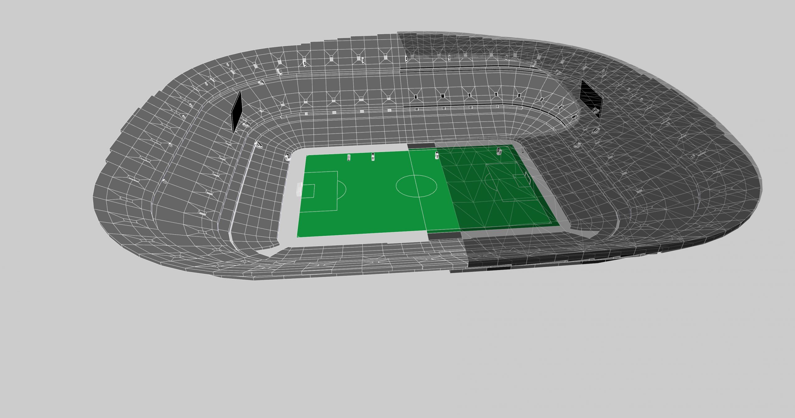 3D Model of sound system set up by L-Acoustics at the Allianz Arena Football Stadium