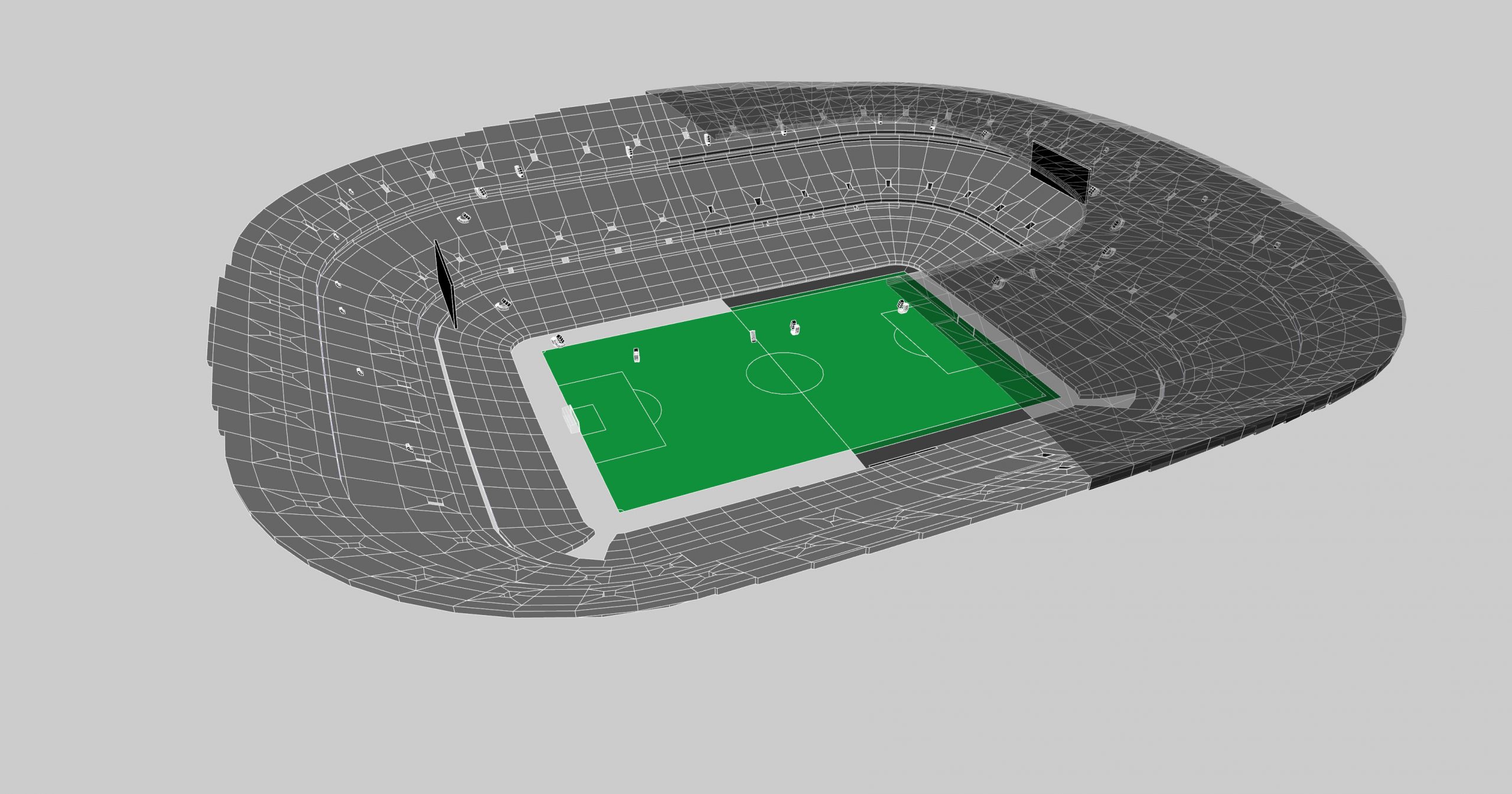 3D Model of sound system set up by L-Acoustics at the Allianz Arena Football Stadium