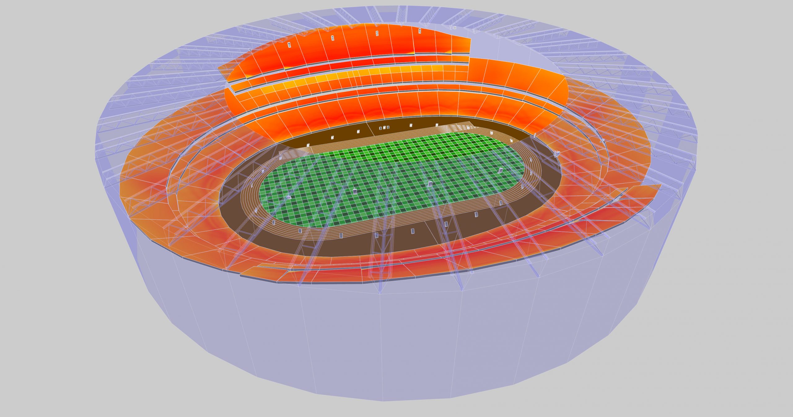 3D Model of sound system set up by L-Acoustics at the European Olympic Games, Baku