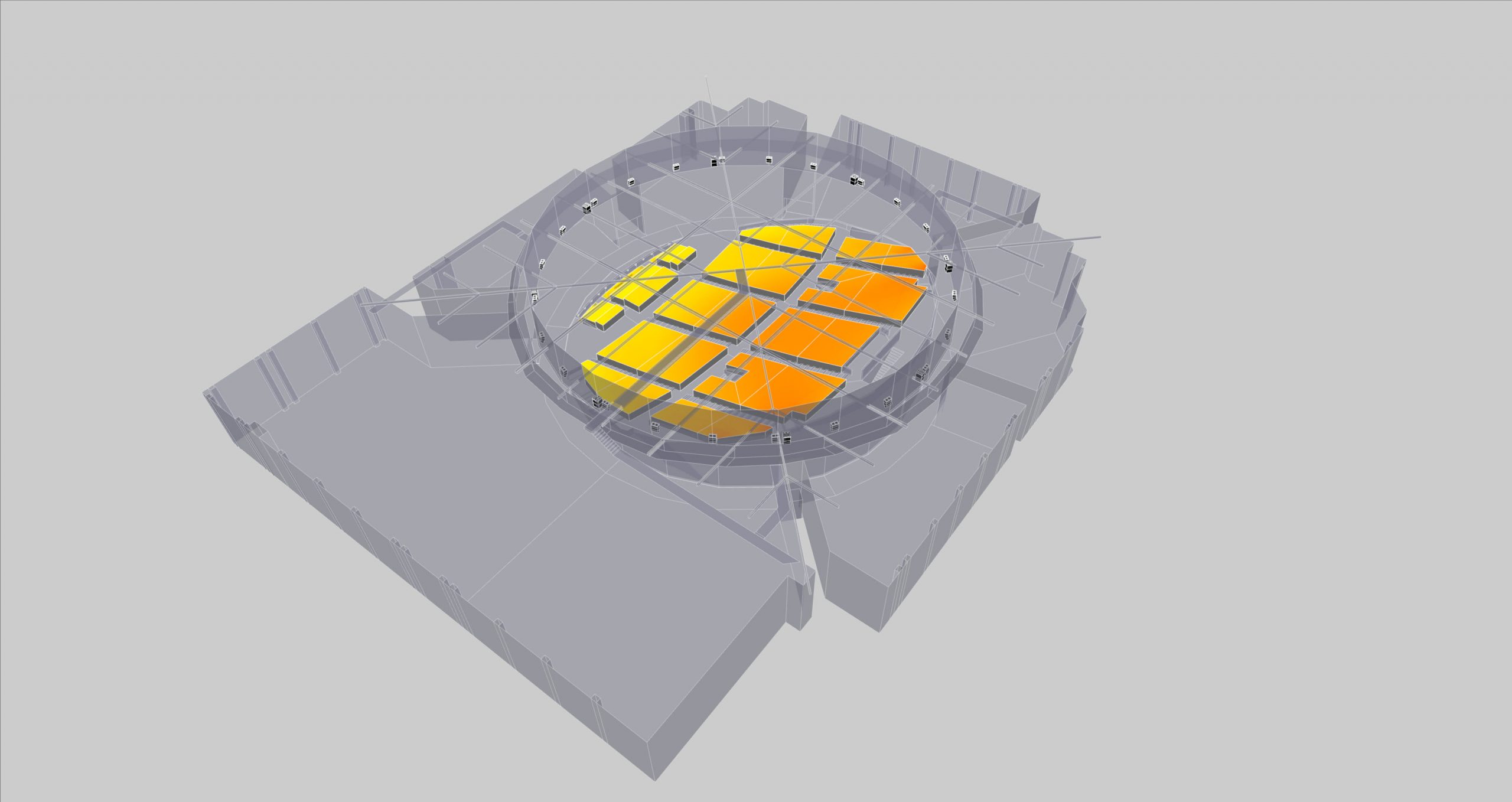 3D Model of sound system set up by L-Acoustics at the Puy du Fou for Le Dernier Panache