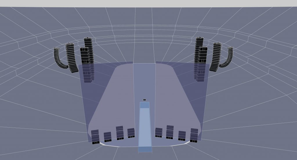 3D Model of sound system set up by L-Acoustics at the Post Malone Runaway Tour