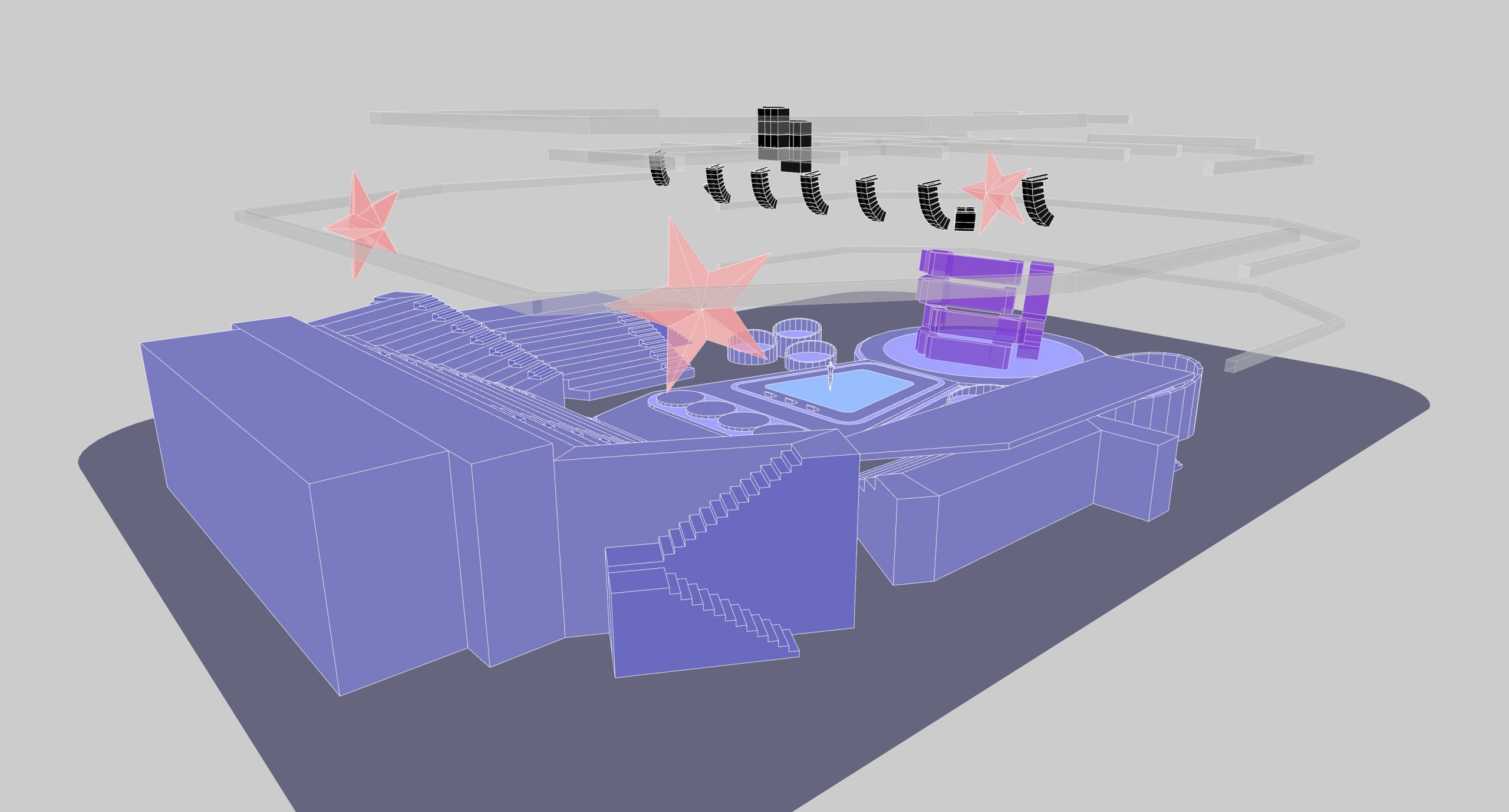 3D Model of sound system set up by L-Acoustics for the TV show Sing! China