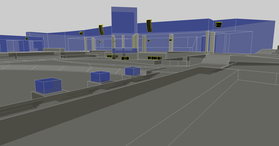 3D Model of sound system set up by L-Acoustics at the Wet Republic Ultra Pool at MGM Grand, Las Vegas