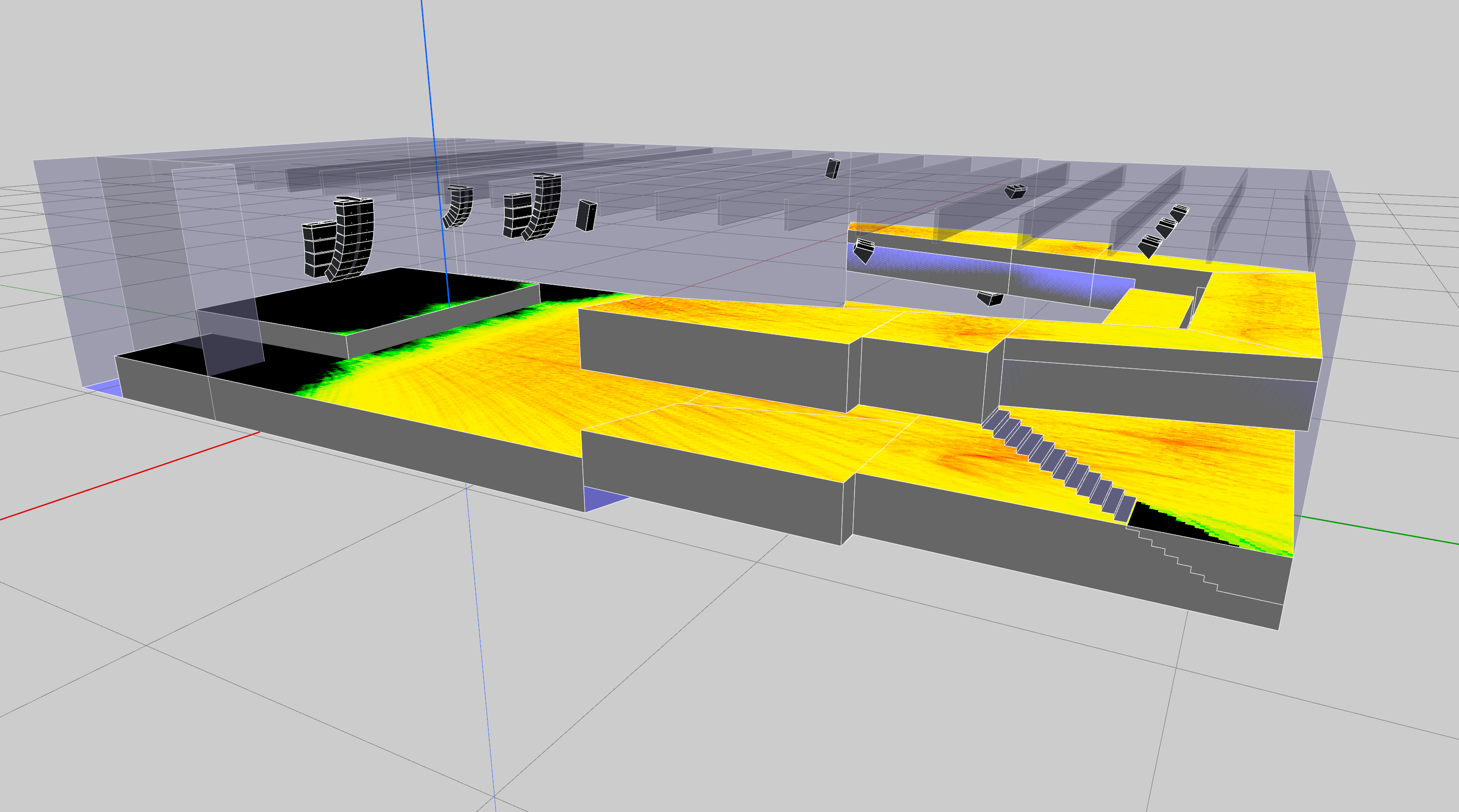 3D Model of sound system set up by L-Acoustics at the Brooklyn Steel, New York