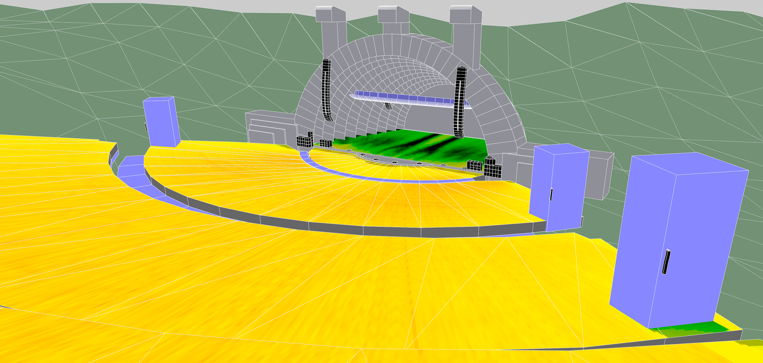 3D Model of sound system set up by L-Acoustics at the Hollywood Bowl
