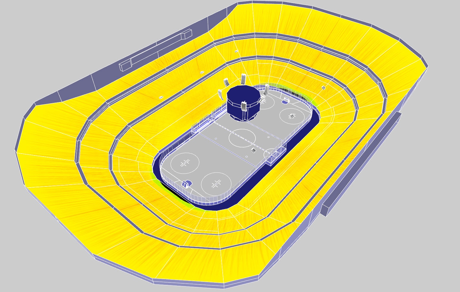 3D Model of sound system set up by L-Acoustics of their K2 line arrays at the VTB Indoor Arena
