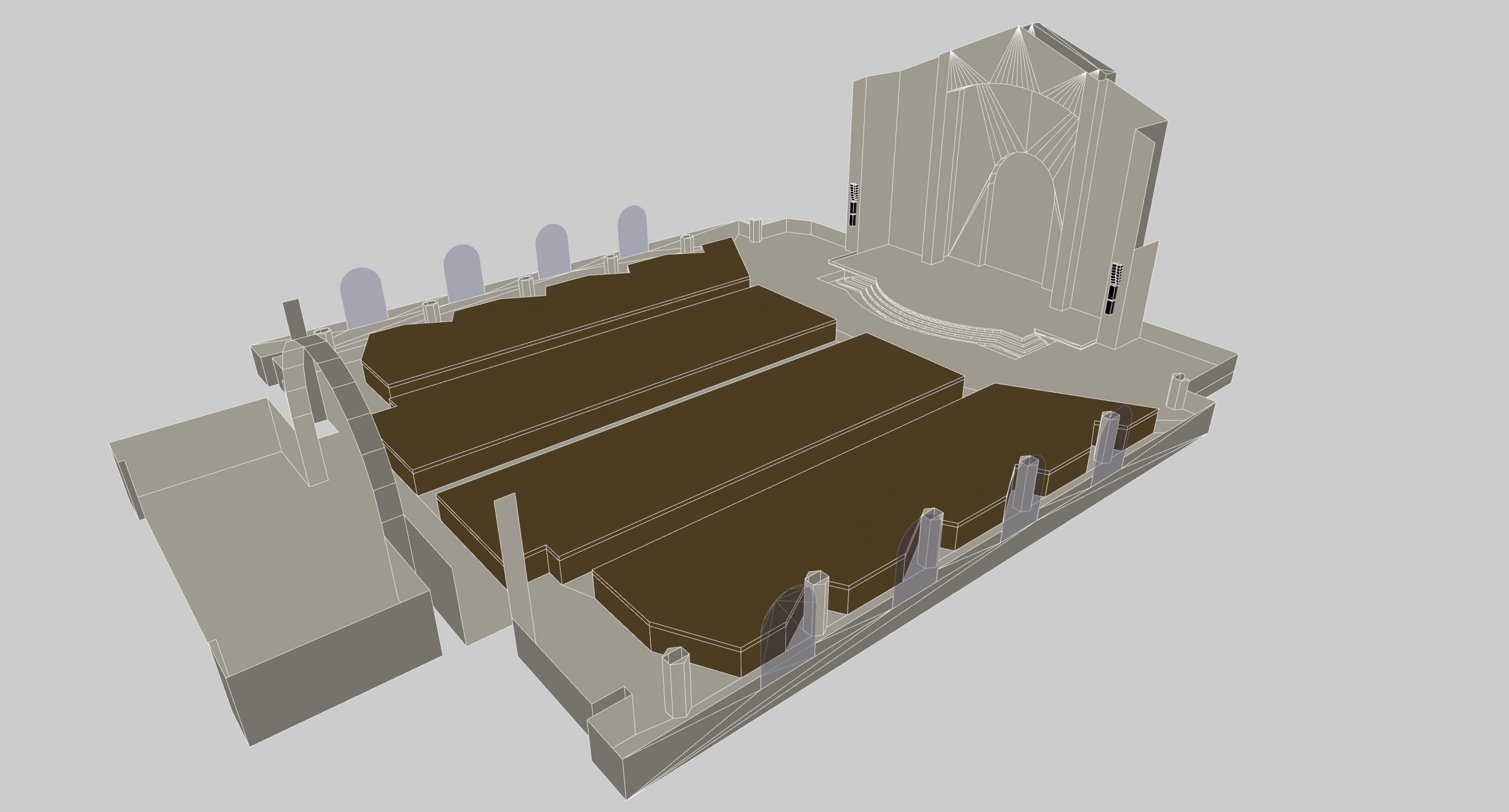 3D Model of sound system set up by L-Acoustics at St. Francis of Assisi