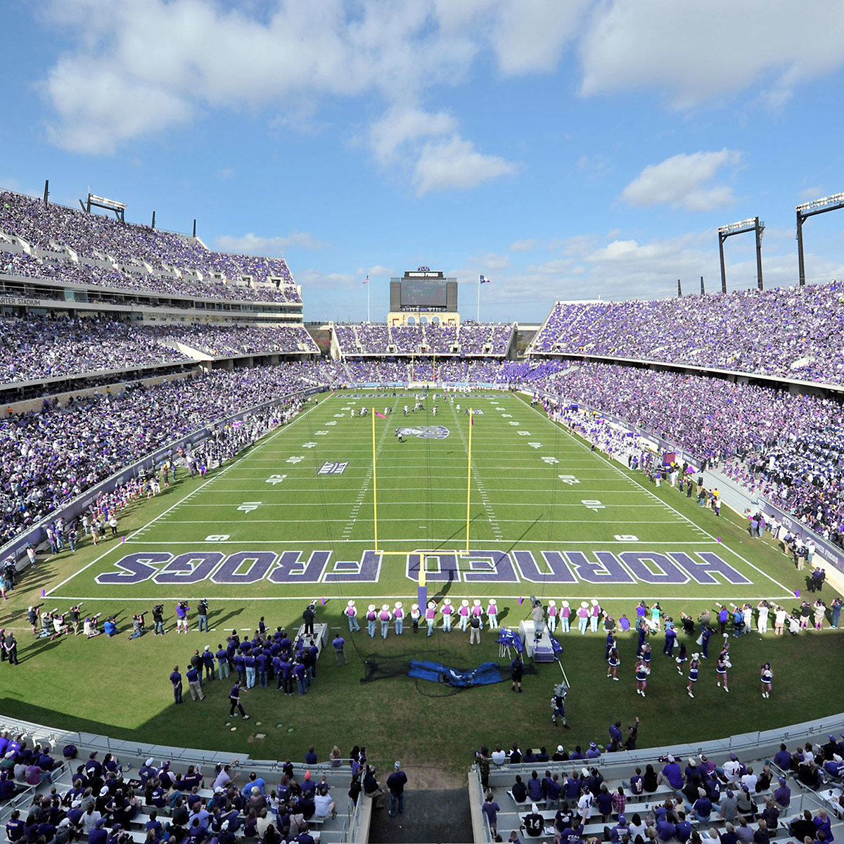 Texas Christian University’s (TCU) Horned Frogs football team, at Amon G. Carter Stadium, Fort Worth, Texas, USA