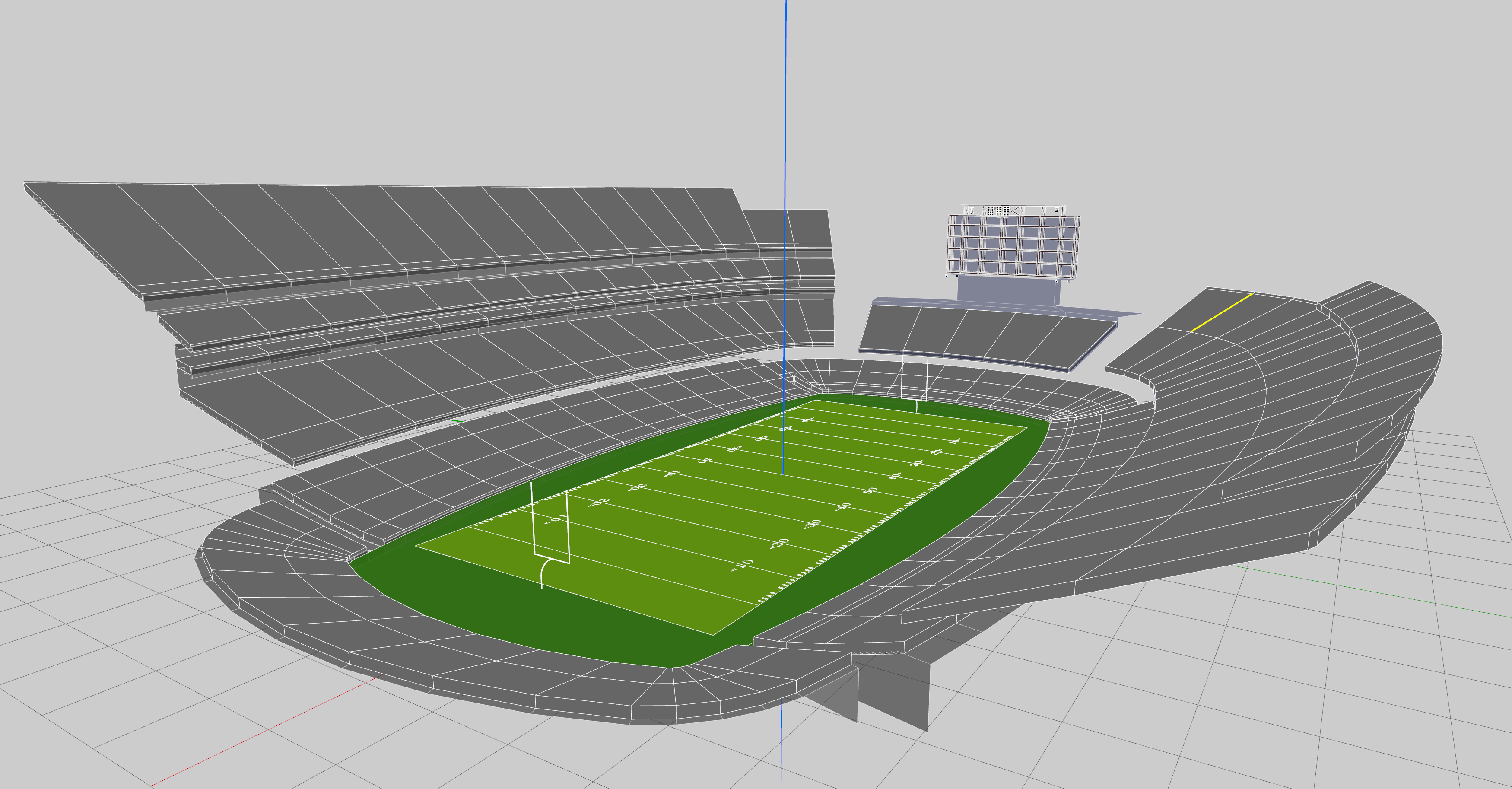3D Model of sound system set up by L-Acoustics at the Amon G. Carter Stadium, Texas Christian University