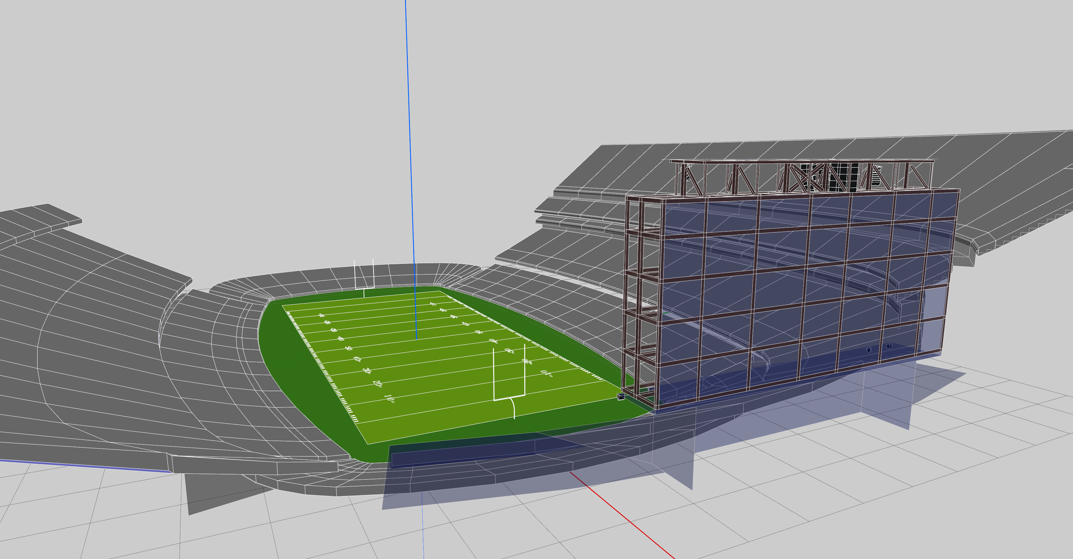 3D Model of sound system set up by L-Acoustics at the Amon G. Carter Stadium, Texas Christian University