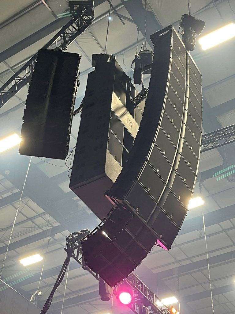 L-Acoustics speaker set up at the Texas student mobilization conference