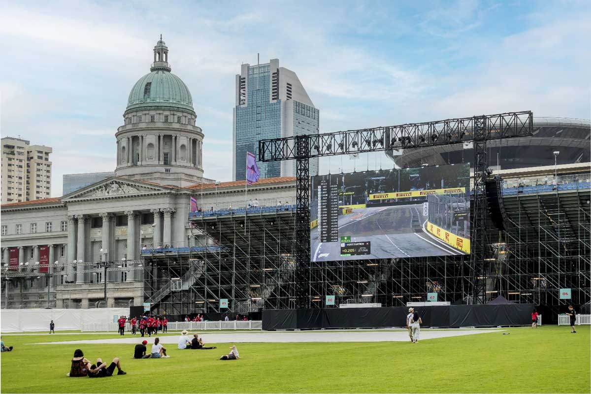 L-Acoustics Concert Sound System set up for the Singapore Grand Prix second stage