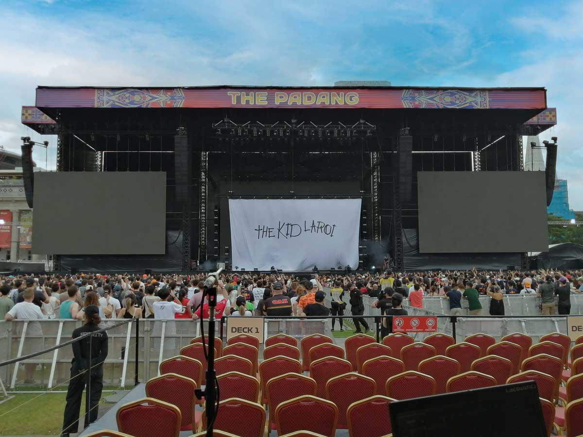 L-Acoustics Concert Sound System set up for the Singapore Grand Prix fourth main stage