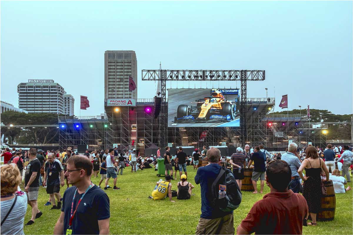 L-Acoustics Concert Sound System set up for the Singapore Grand Prix third stage