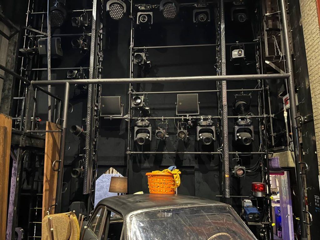 Coaxial X12 enclosures are positioned on the left and right sides of the stage for monitoring (photo credit: Cody Spencer)