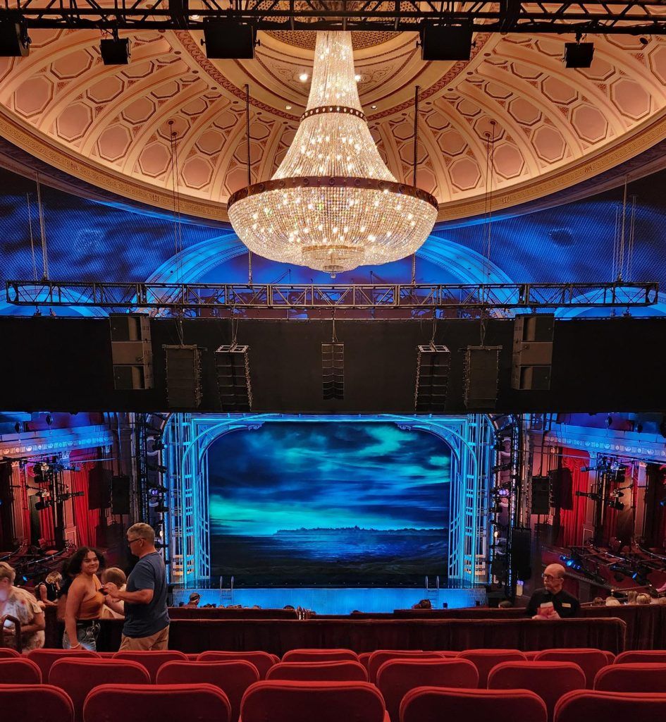 A view of the main balcony professional sound system, featuring KS21 subs paired with dV-DOSC, Kara II, and Kiva II arrays (photo credit: aviewfrommyseat.com)