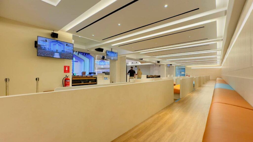 L-Acoustics X8i units cover rear seating area's lower ceiling section and adjacent section covered by L-Acoustics 5XT