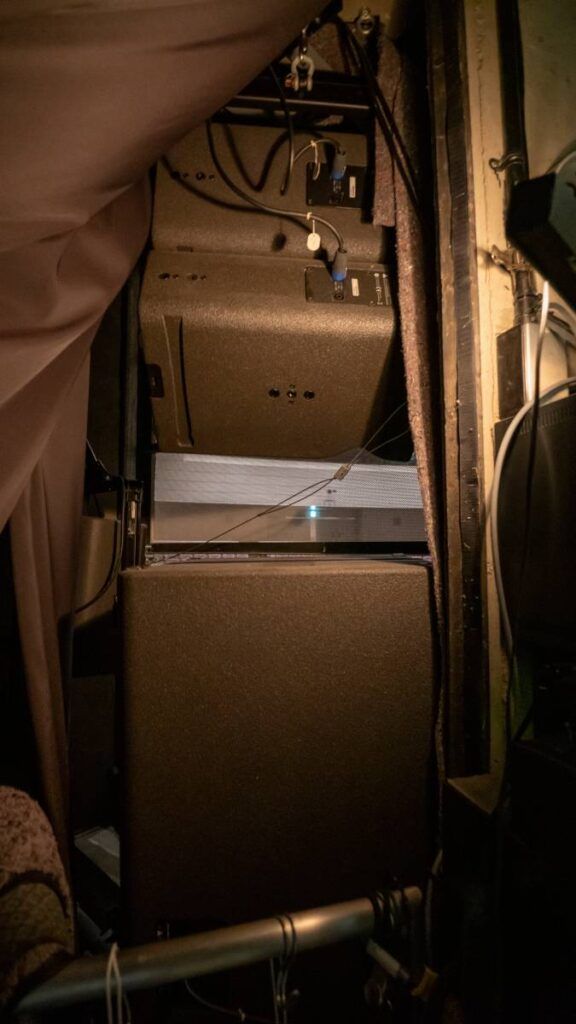 Sonic City’s Small Hall side array of one L-Acoustics A10 Focus and one A10 Wide with one KS21 subwoofer