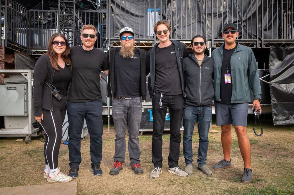The Show Imaging team on-site at CRSSD (left to right): Madison Wells, Elliot Carroll, Jack Bender, Garrett McCauley, Noah Lubey, and Mark Lopez (photo credit: Alex Matthews)