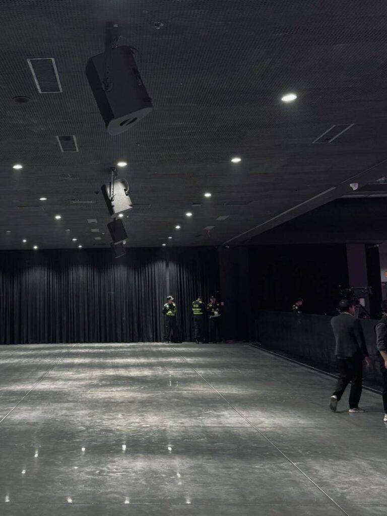L-Acoustics X12 enclosures as under-balcony fills in LIVERSE