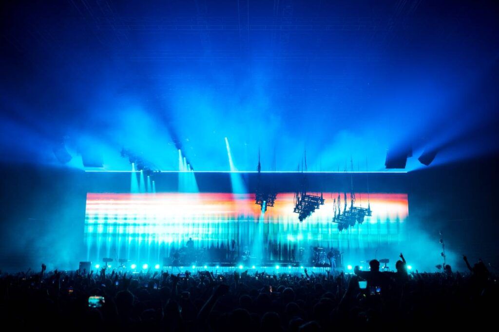 An L-Acoustics delays package was deployed for larger shows, giving the option to reduce the size of the main hangs slightly to help improve the sightlines