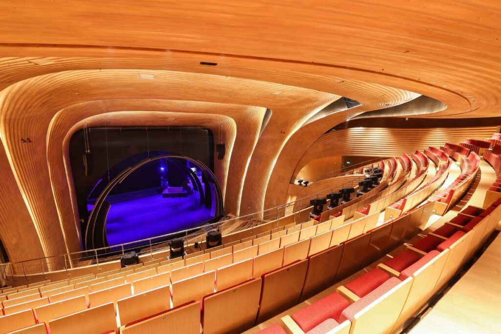 The Suzhou Shishan Grand Theatre main theatre L/R arrays of L-Acoustics A15i Focus with SB18 IIi subwoofers