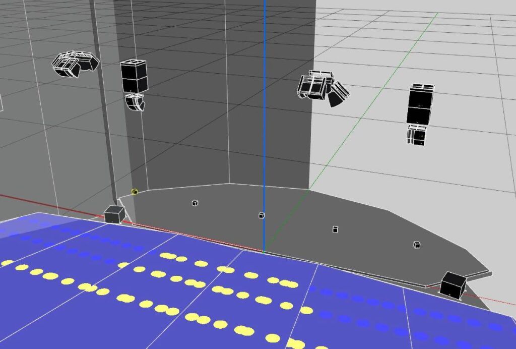 SB18 IIi on either side of the stage delivers extended lows while 5XT embedded across the stage lip for front-fill