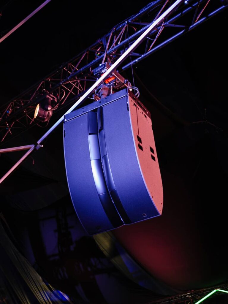 L-Acoustics L Series speakers use 30% less wood, 60% less steel, and have a 30% smaller physical footprint compared to equivalent line source arrays – photo credit Maria Zhytnikova, Red Flame Creations