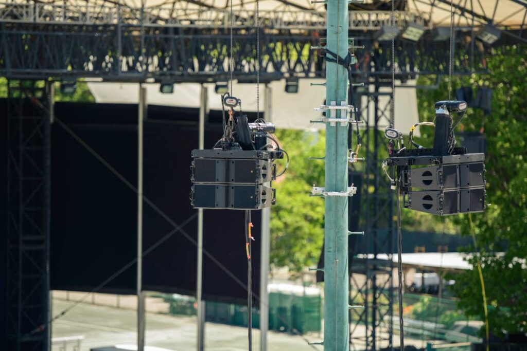 L-Acoustics Kara II concert sound system are deployed to supply delay and fill coverage (photo credit: Drew Gurian)