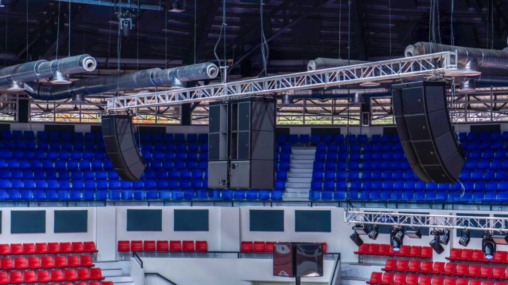 BPEC's FOH system delivers crystal-clear audio through strategically positioned A15i Focus and Wide speakers, anchored by six KS21i subwoofers