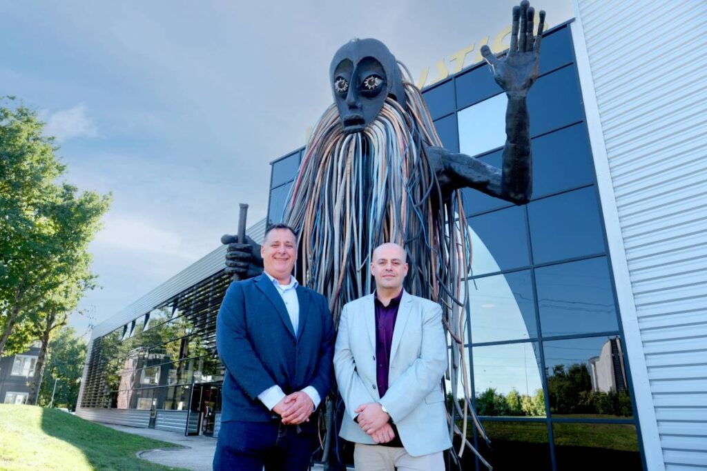 Anthony Touma and Mark Ladewig of Group Technologies at L-Acoustics Global Headquarters in Marcoussis, France