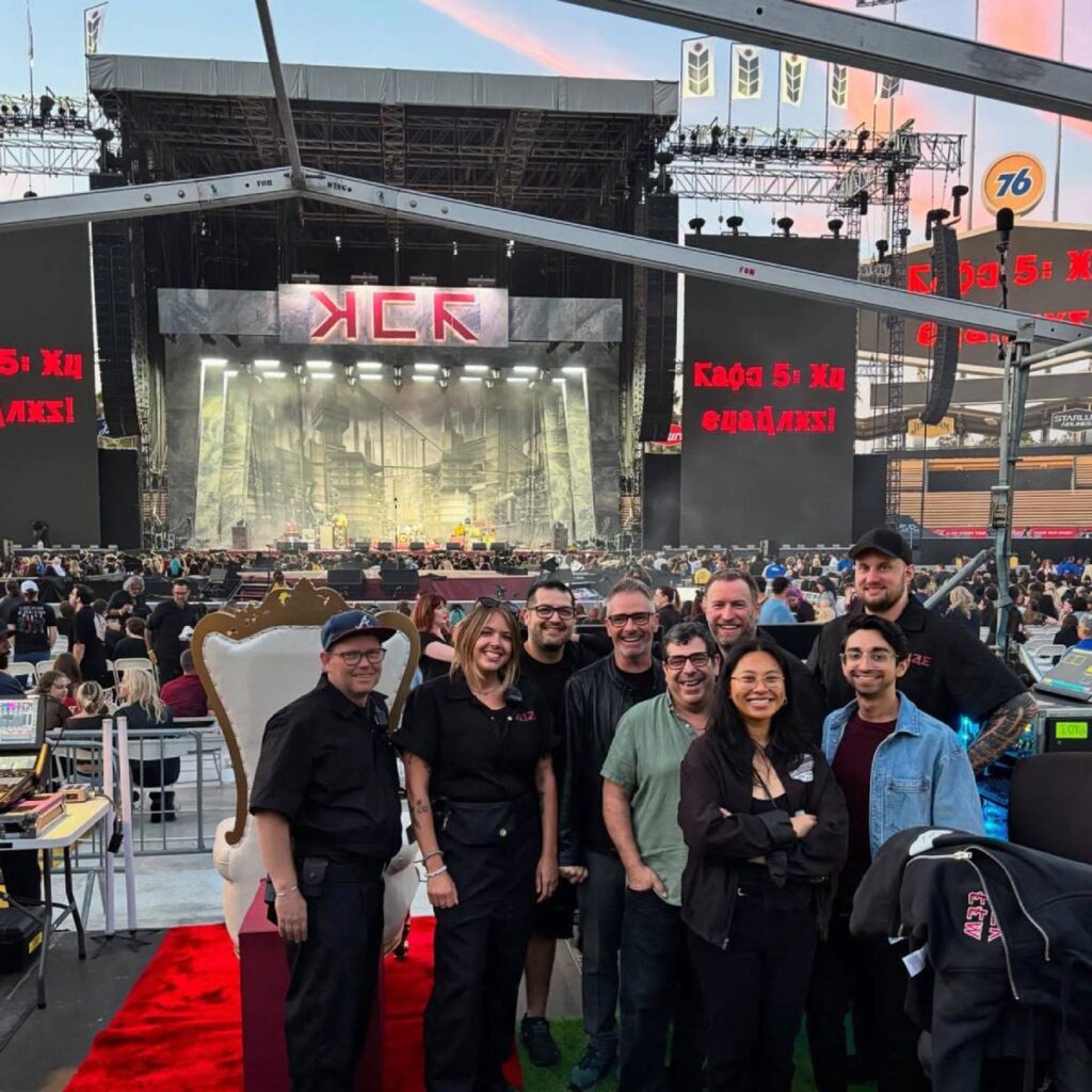 Long Live the Black Parade tour production crew and friends at FOH