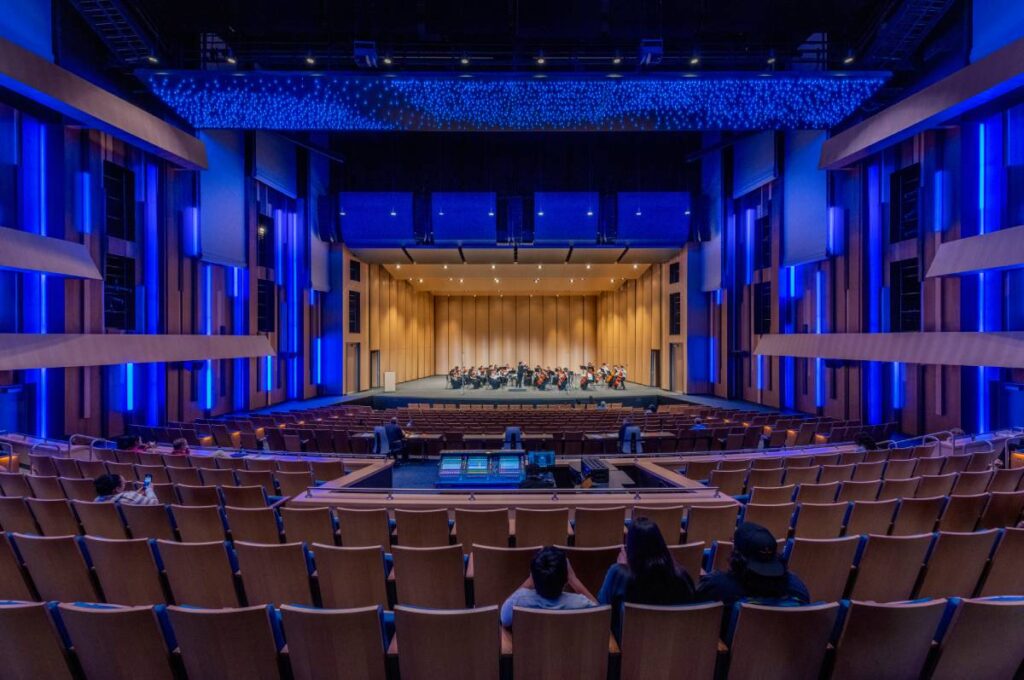 The Main Theater at Cy-Fair ISD’s new VPAC is equipped with an L-Acoustics A Series-based loudspeaker system featuring L-ISA Immersive Hyperreal technology