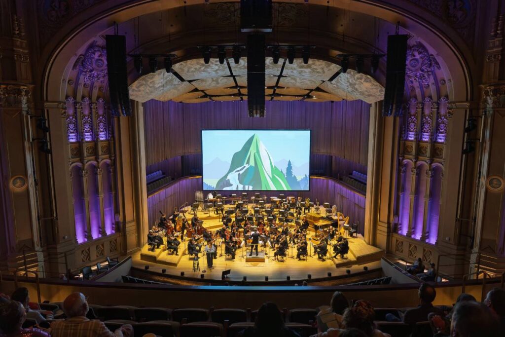 The hall’s main sound system comprises three hangs of 13 L-Acoustics K3 enclosures in an LCR configuration (photo credit: Gary Payne)