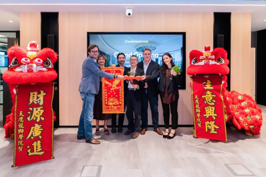 L-Acoustics executive team members celebrate the grand opening the L-Acoustics Regional Headquarters with a traditional lion dance ceremony - © L-Acoustics / Chris Lau