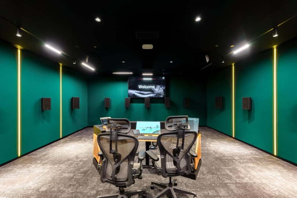 The new, purpose-built L-ISA Creative Studio. This 47-square-meter facility is equipped with 23 L-Acoustics speakers for the creation and refinement of spatial audio mixes and L-Acoustics DJ - © L-Acoustics / Lin Yu Fang