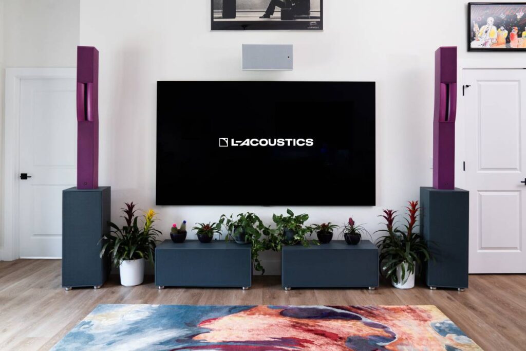 For the living room, Levina opted for Syva together with Syva Low speakers situated either side of a 97” LG G4 OLED TV along with Syva Subs.