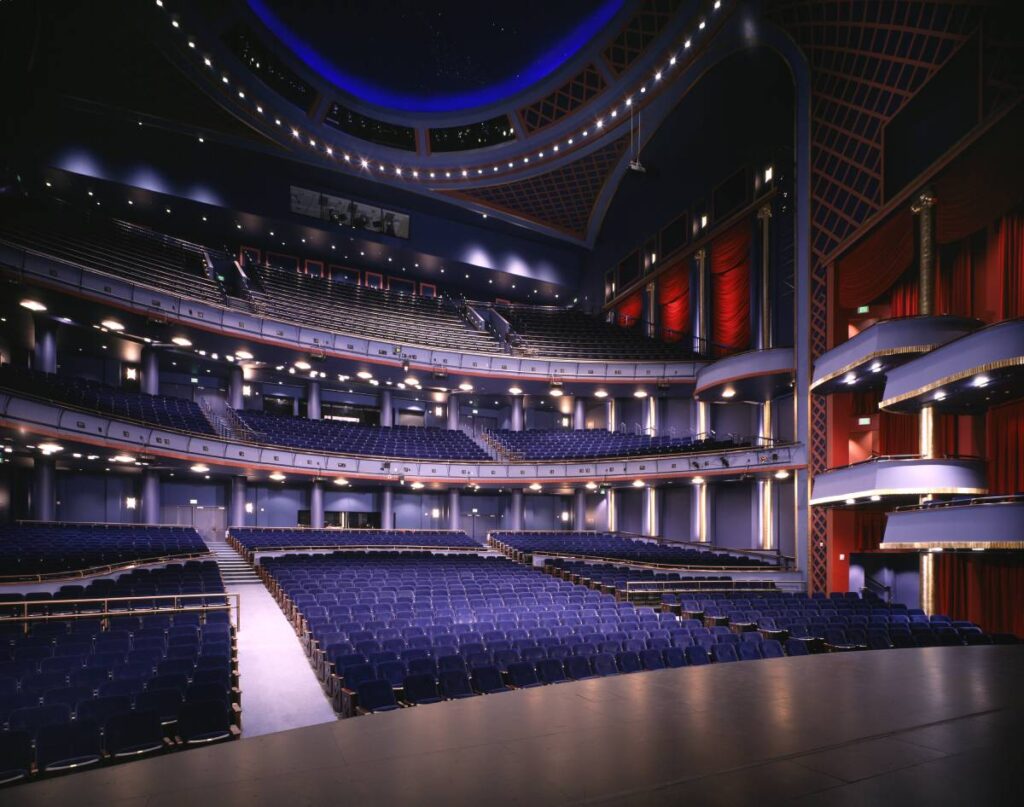 A view of the 2,650-seat house from Sarofim Hall’s stage