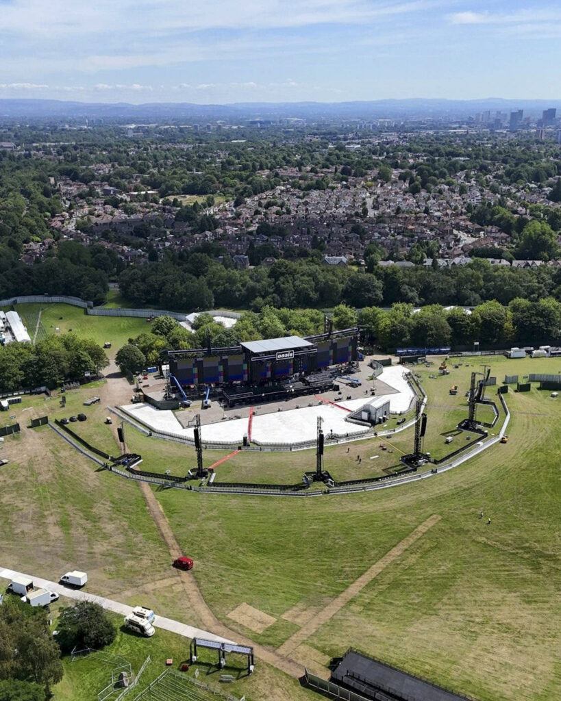 The tour’s L-Acoustics K1/K2 delay system was upscaled to six towers for the band’s hometown show in Manchester