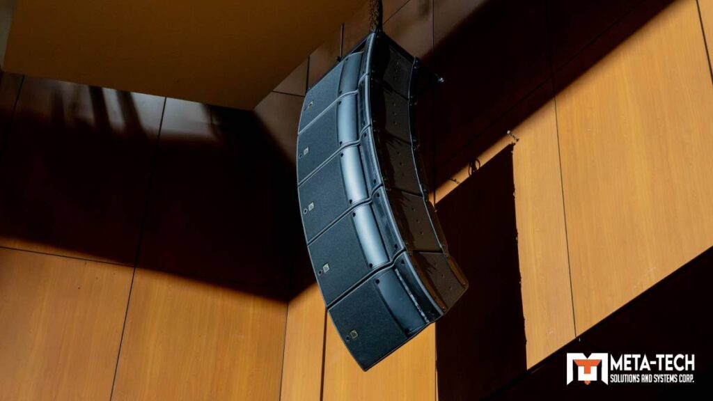 Four L-Acoustics A10i Focus and one A10i Wide per side in the International School Manila (ISM) Fine Arts Theater 