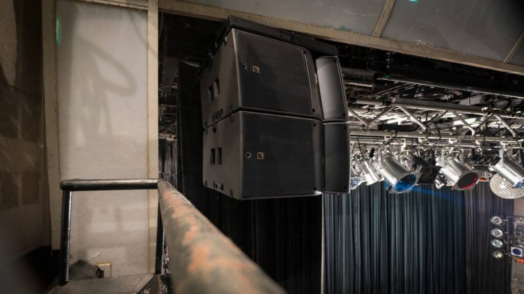 Above each main left-right stack in Tokyo’s Spotify O-WEST venue are two L-Acoustics A15 Focus covering audiences on the second-floor