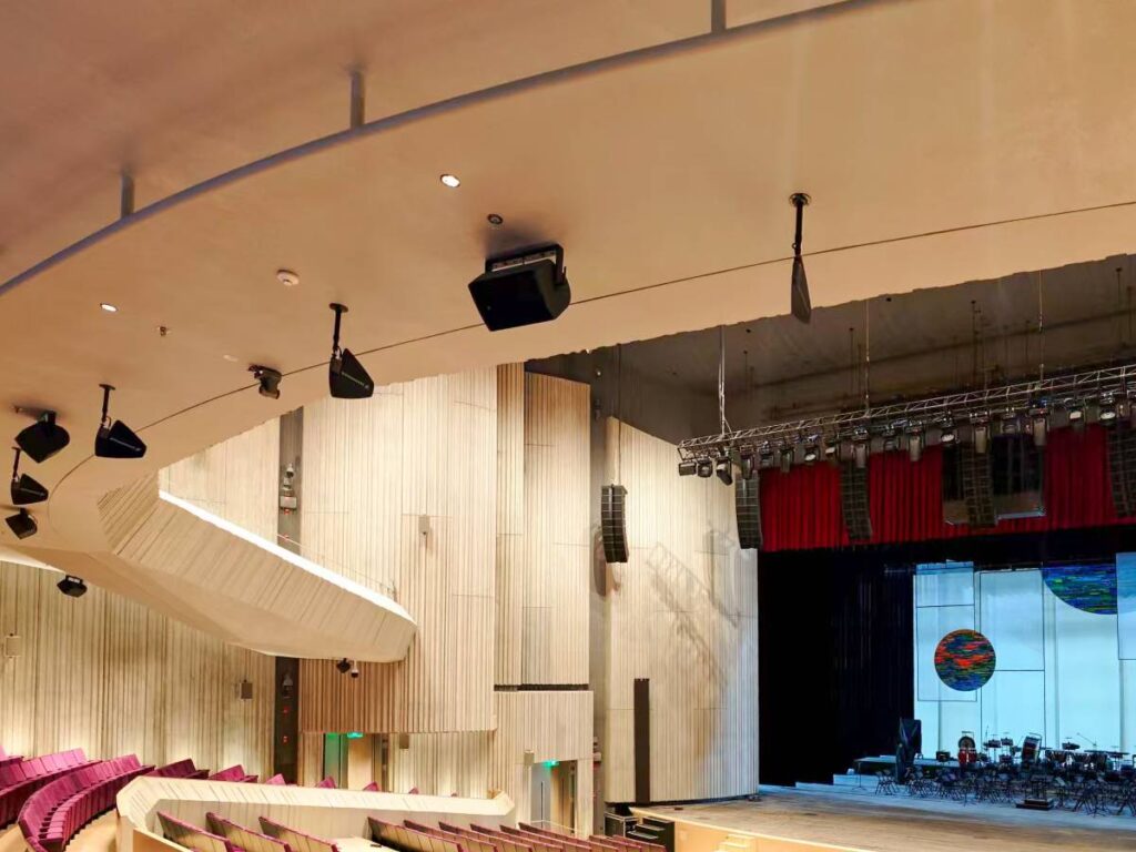 X8 enclosures positioned on side and rear walls deliver full surround L-ISA experience in Xi'an Grand Theatre Opera Hall