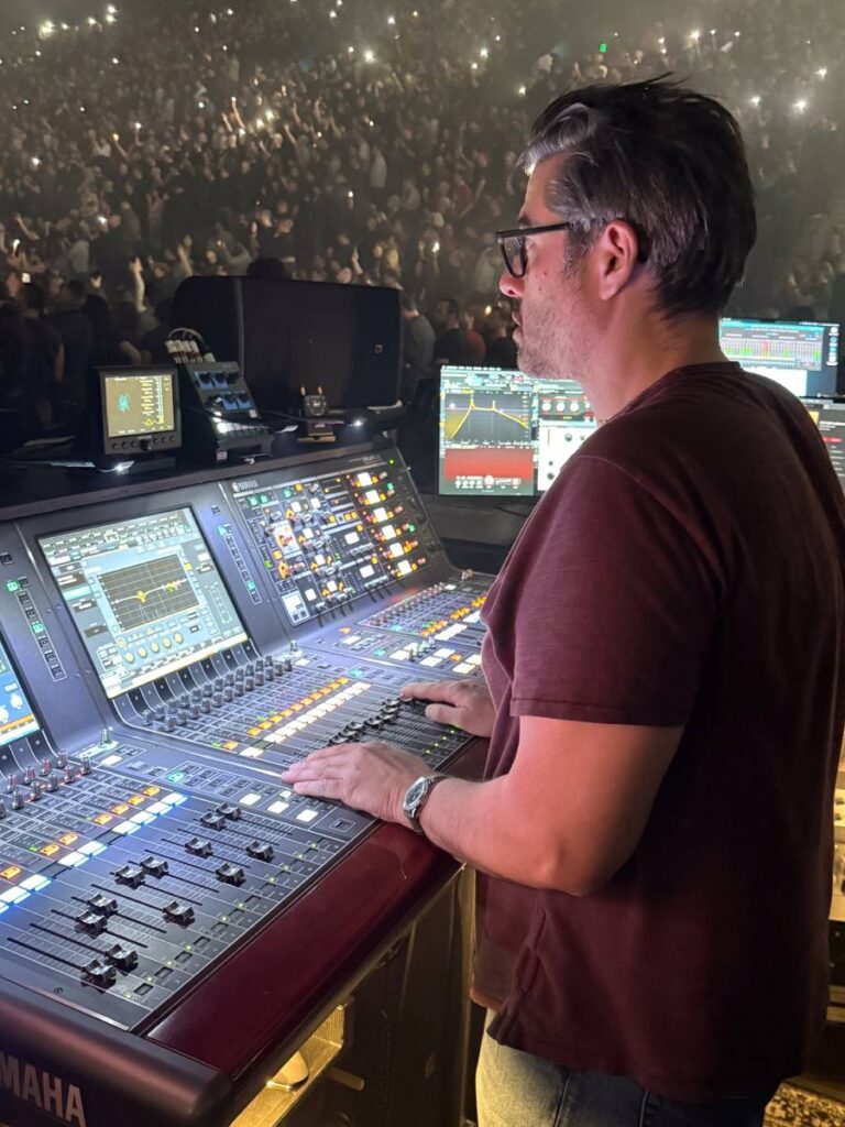 L-Acoustics Artisan of Sound Jamie Pollock at the FOH mix position