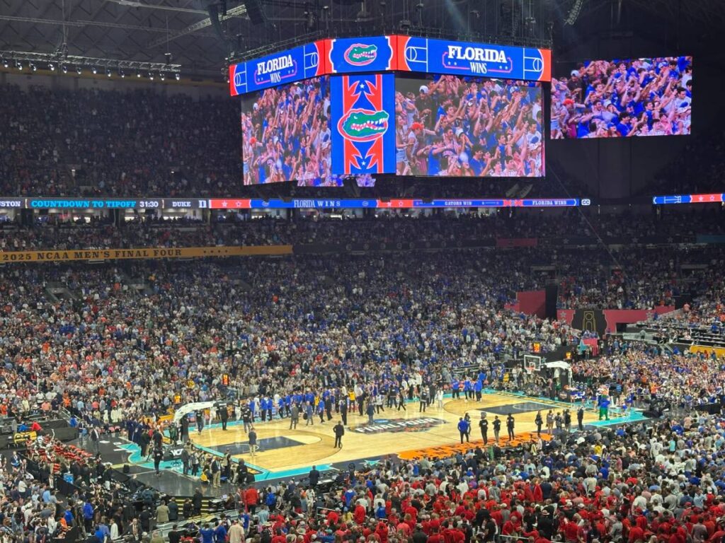 The Alamodome after Florida’s 79–73 win over Auburn in the 2025 Final Four semifinals (photo credit: Gatorfan252525 - Own work, CC BY-SA 4.0
