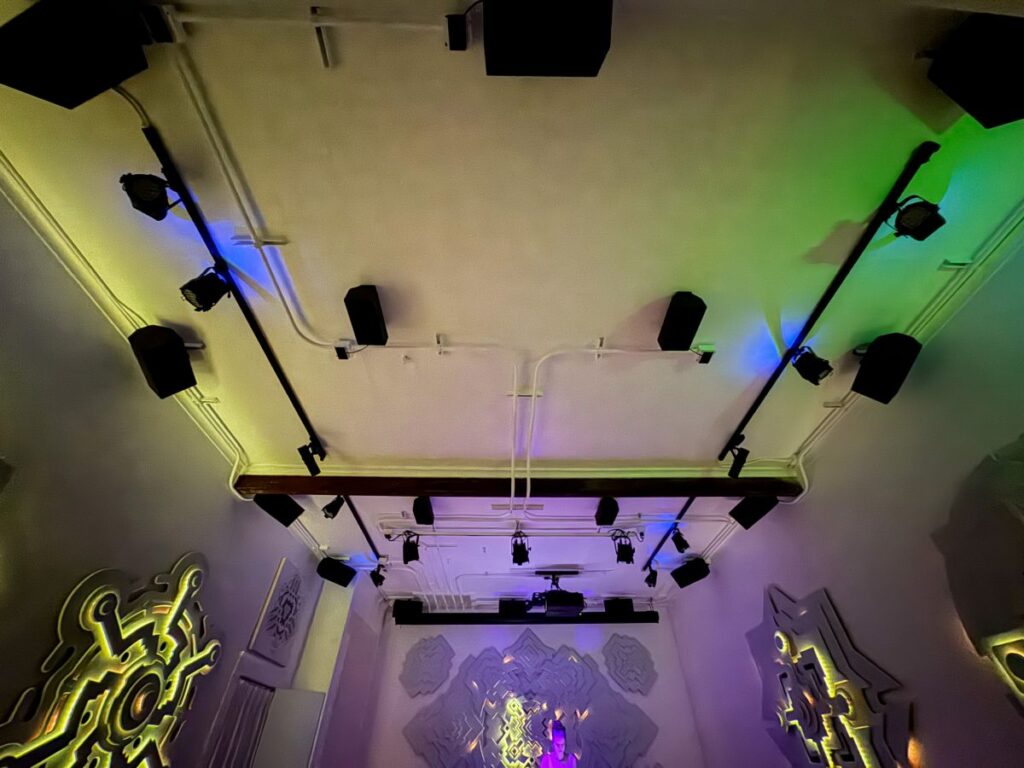 The Breakbeat features a full 12.1.4 L-Acoustics surround setup