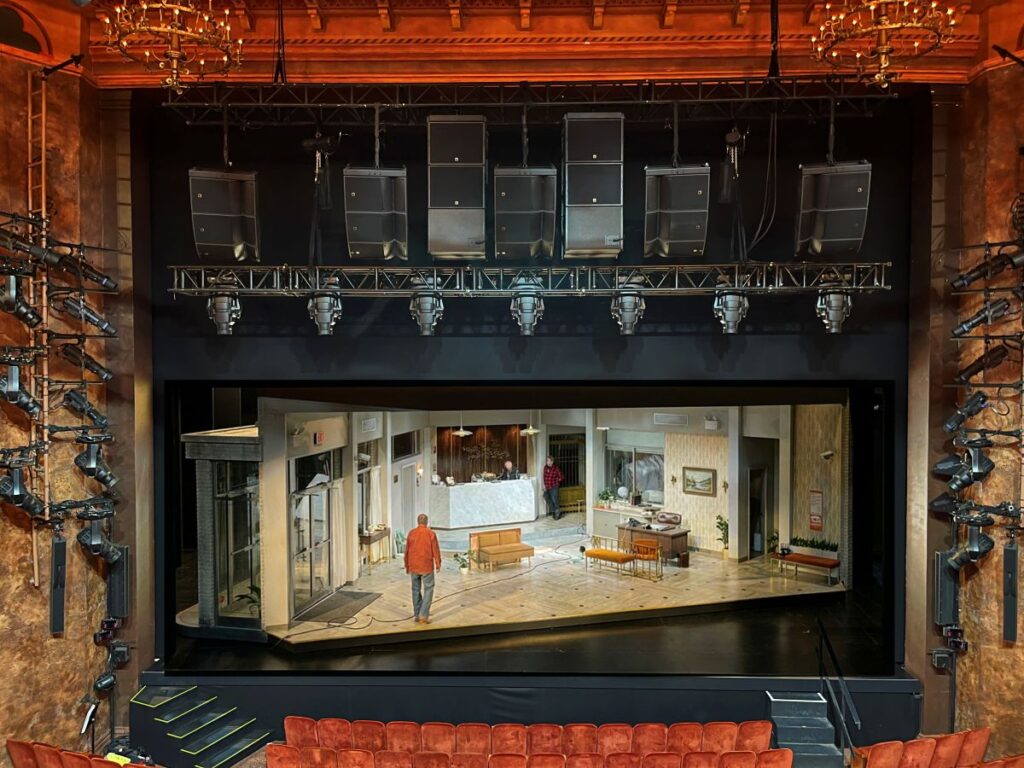 Supplied by PRG, the main system is built around a split L-ISA Scene configuration of five L-Acoustics A Series arrays, each comprising a single A15 Focus over two A15 Wide, plus two cardioid subwoofer hangs of three SB18 flanking the center array
