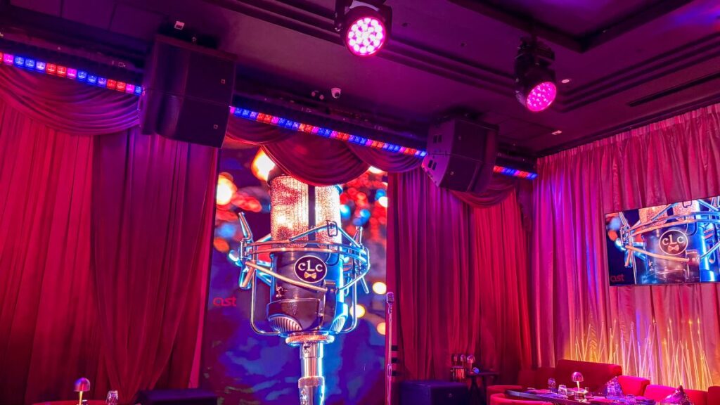 The main room centres on two hangs, each configured with one L-Acoustics A15 Focus and one A15 Wide